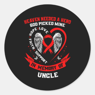 Sticker Rond Perte d'un être cher Oncle Sensibilisation aux mal
