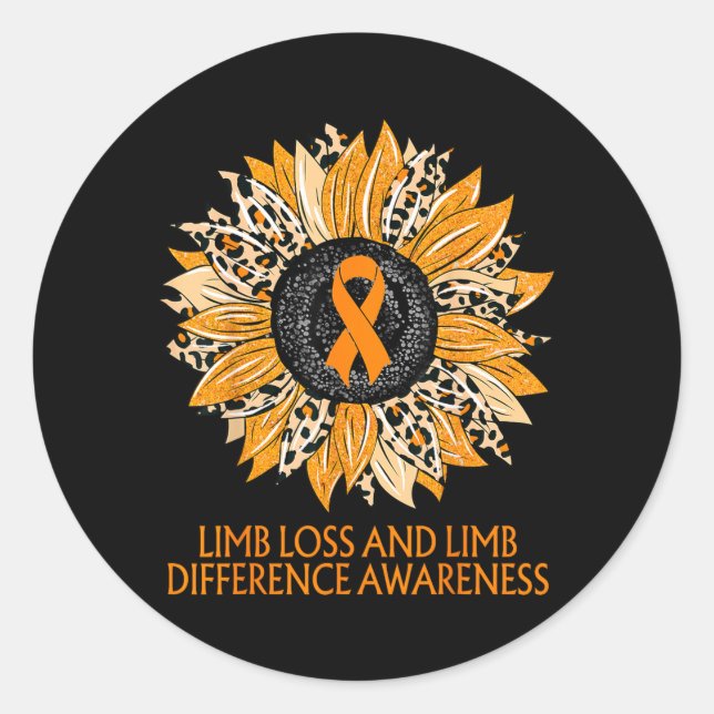 Sticker Rond Perte et différence des membres du tournesol léopa (Devant)