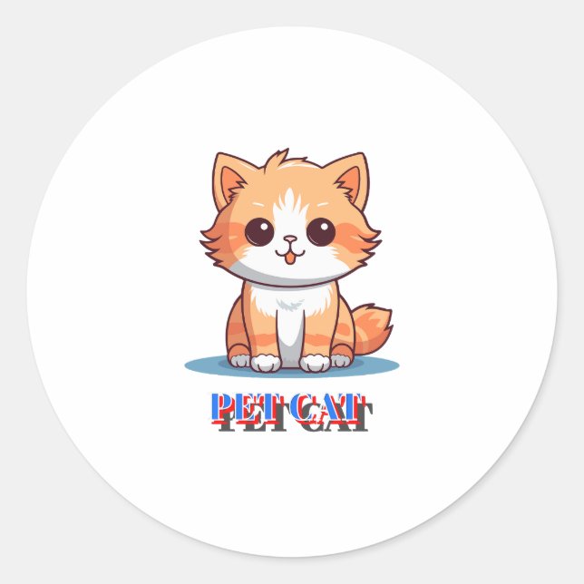 Sticker Rond Pet Cat (Devant)