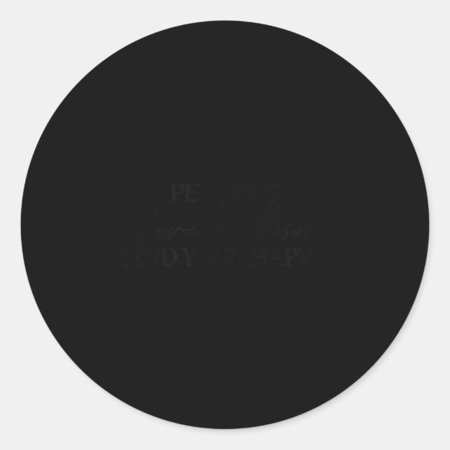 Sticker Rond Pet Dogs Love Jesus Be Happy  (Devant)