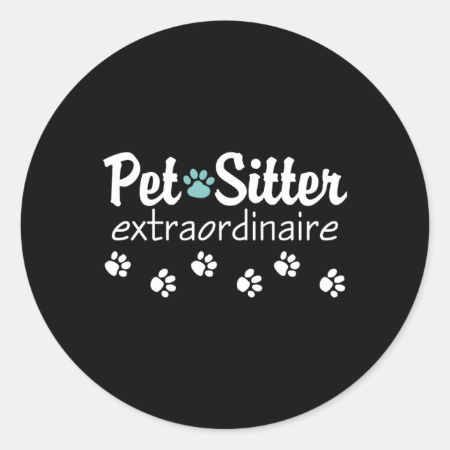 Sticker Rond Pet Sitter Extraordinaire (Devant)