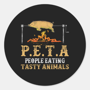Sticker Rond Peta Les Gens Mangent Savoureux Animal Enthousias 