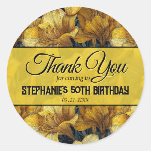 Sticker Rond Pétale d'Amaryllis 50e Anniversaire Beau