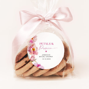 Sticker Rond Pétales de pivoine rose vif et mariée au parquet