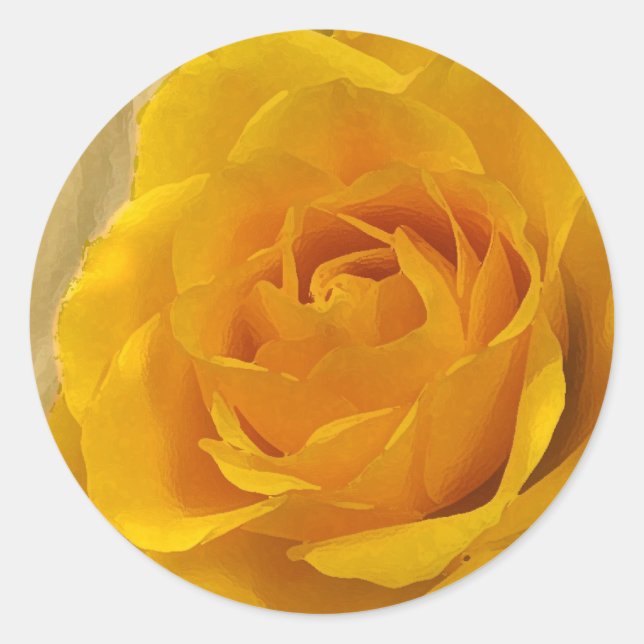 Sticker Rond Pétales de rose jaune (Devant)
