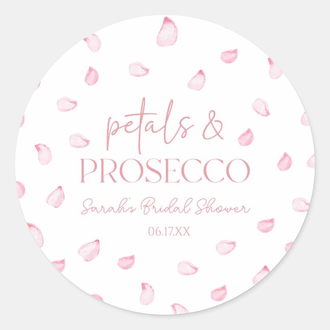Sticker Rond Pétales et Procuco Rose Rose Pétales Fête des mari (Devant)