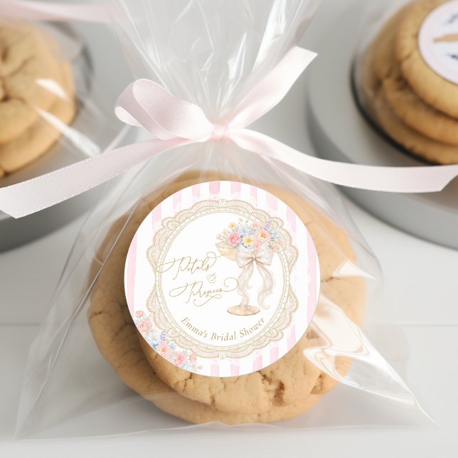 Sticker Rond Petals and Prosecco Bridal Shower (Créateur téléchargé)