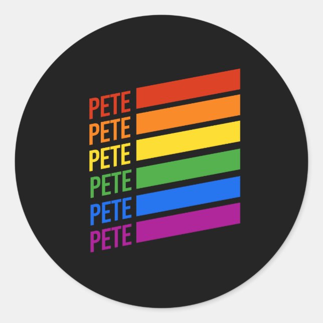 Sticker Rond Pete LGBT Rainbow (Devant)
