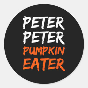 Sticker Rond Peter Citrouille Costume Mangeur Halloween