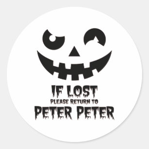 Sticker Rond Peter Citrouille Manger Costume de couple d'Hallow