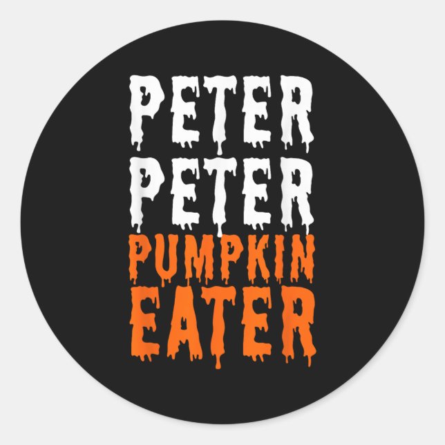 Sticker Rond Peter Citrouille Mangeur Halloween Costume Couple  (Devant)
