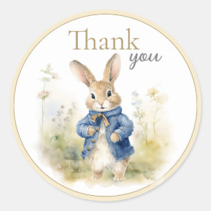 Sticker Rond Peter Le Rabbit Aquarelle Anniversaire