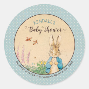 Sticker Rond Peter Rabbit   Baby shower garçon