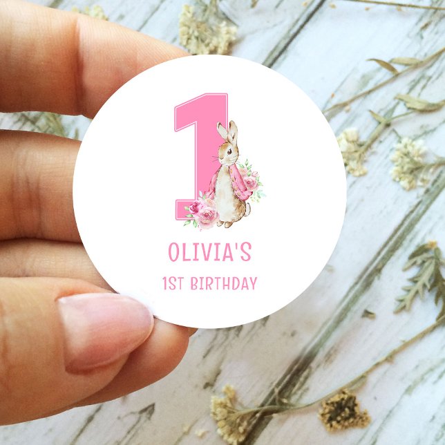 Sticker Rond Peter Rabbit Premier anniversaire (Créateur téléchargé)