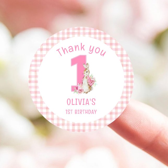 Sticker Rond Peter Rabbit Premier anniversaire (Créateur téléchargé)