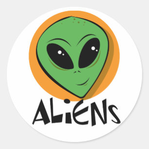 Sticker Rond Petit alien vert