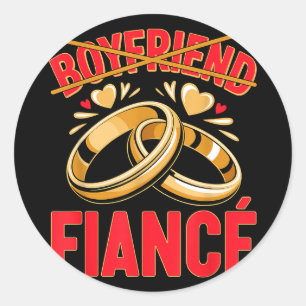 Sticker Rond Petit ami fiancé mari marié engagé fiançailles