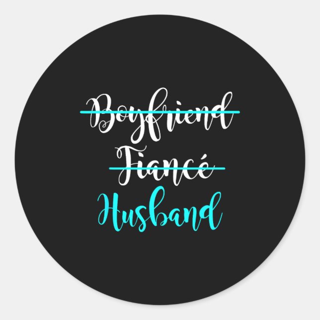 Sticker Rond Petit ami Fiancé Mari Marié Mariage (Devant)