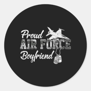 Sticker Rond Petit ami fier de l'armée de l'air Camo Aviateur F