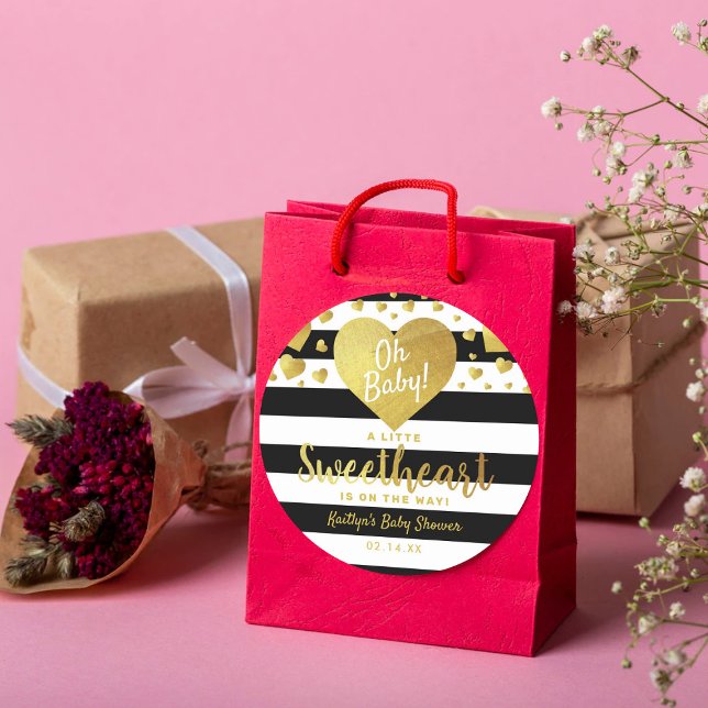 Sticker Rond Petit amour Baby shower de la Saint Valentin (Créateur téléchargé)