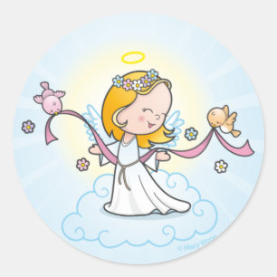 Sticker Rond Petit Ange