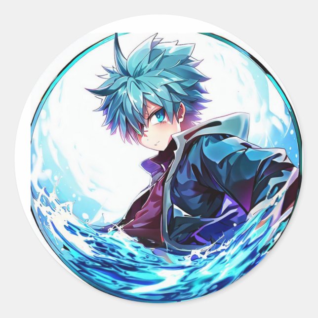 Sticker Rond Petit Anime Boy (Devant)