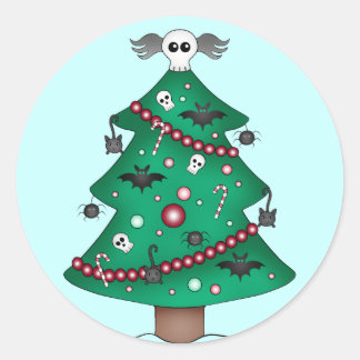 Sticker Rond Petit arbre de Noël gothique