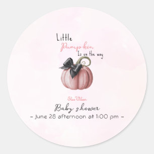 Sticker Rond Petit arc citrouille rose en chemin