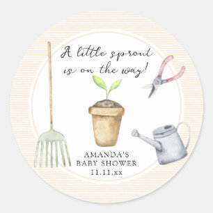 Sticker Rond Petit baby shower à gerbes