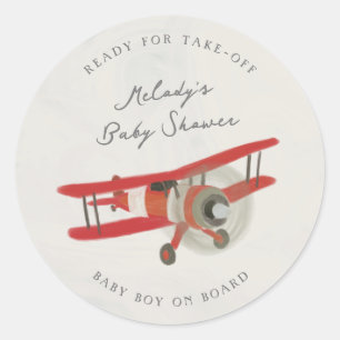Sticker Rond Petit Baby shower Aviator