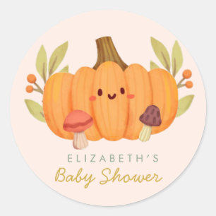 Sticker Rond Petit Baby shower Citrouille