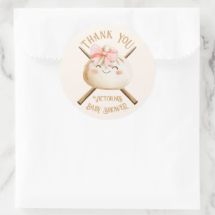 Sticker Rond Petit Baby shower de fille minuscule Dim