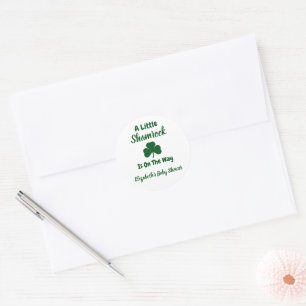 Sticker Rond Petit Baby shower de la Saint Patrick Shamrock