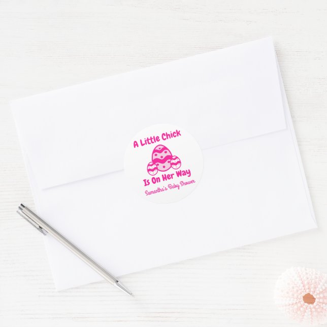 Sticker Rond Petit Baby shower de Pâques (Enveloppe)