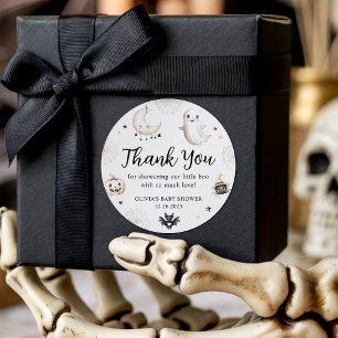 Sticker Rond Petit Baby shower d'Halloween Boo Favoriser le Mer