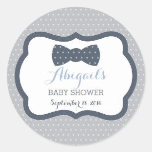 Sticker Rond Petit Baby shower Homme, bleu marine, gris