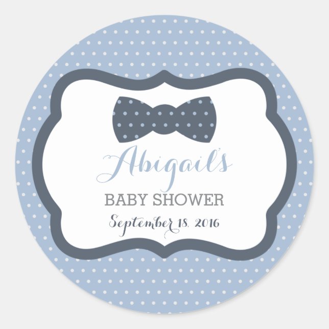 Sticker Rond Petit Baby shower Homme, bleu marine, gris (Devant)