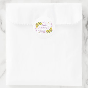 Sticker Rond Petit Baby shower papillon