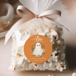 Sticker Rond Petit Boho Ghost Baby shower d'Halloween