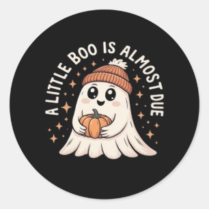 Sticker Rond Petit Bois Est Presque Dû Halloween Grossesse Reve
