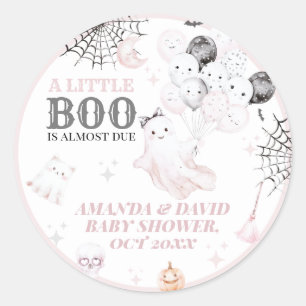 Sticker Rond Petit Boo Cute Ghost Halloween Baby Girl Douche