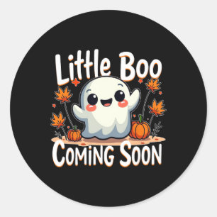 Sticker Rond Petit Boo Drôle Et Mignonne Halloween Grossesse An