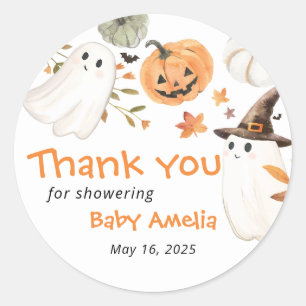 Sticker Rond Petit Boo Halloween Baby Shower Cadeau de Remercie