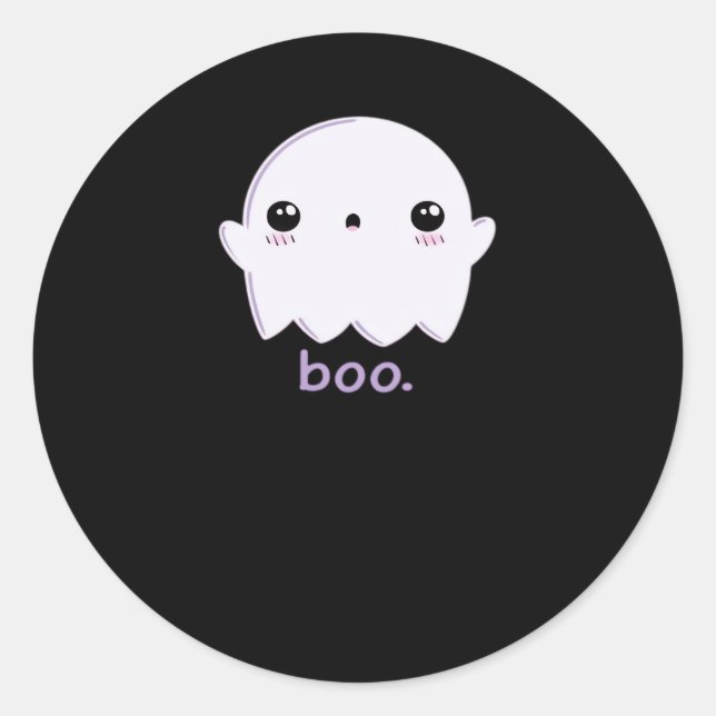 Sticker Rond Petit Boo mou Halloween (Devant)