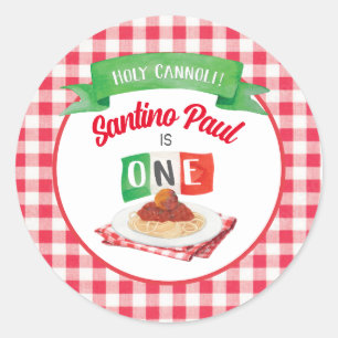 Sticker Rond Petit BOULETTE 1er ANNIVERSAIRE 
