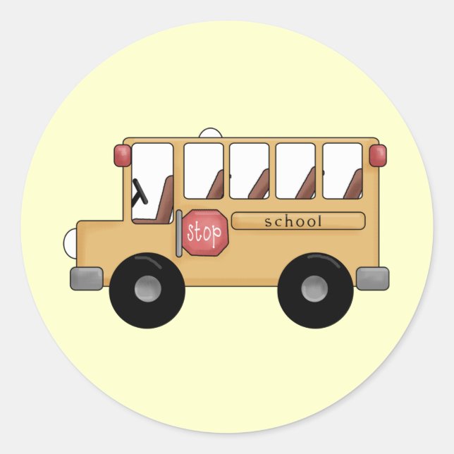 Sticker Rond Petit bus scolaire (Devant)