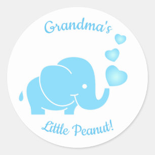 Sticker Rond Petit cacahuète de grand-mère bleu
