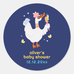 Sticker Rond Petit Canard Drôle Salle de Bain Canard en Caoutch