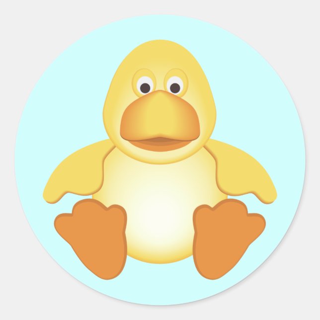 Sticker Rond Petit canard jaune (Devant)