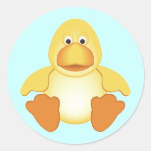 Sticker Rond Petit canard jaune